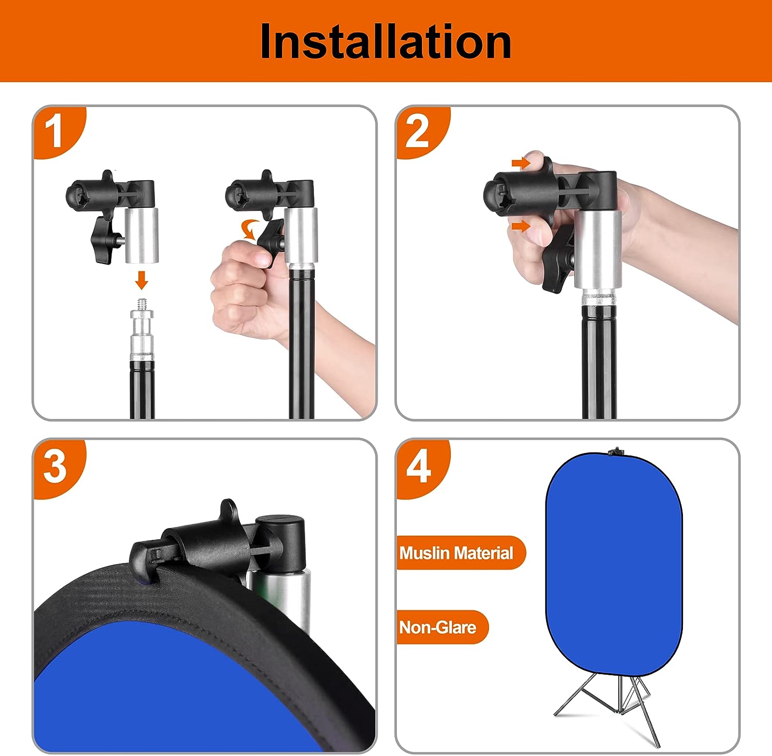 Clip Holder for Collapsible Background and Reflector Disc - Arahan Photo
