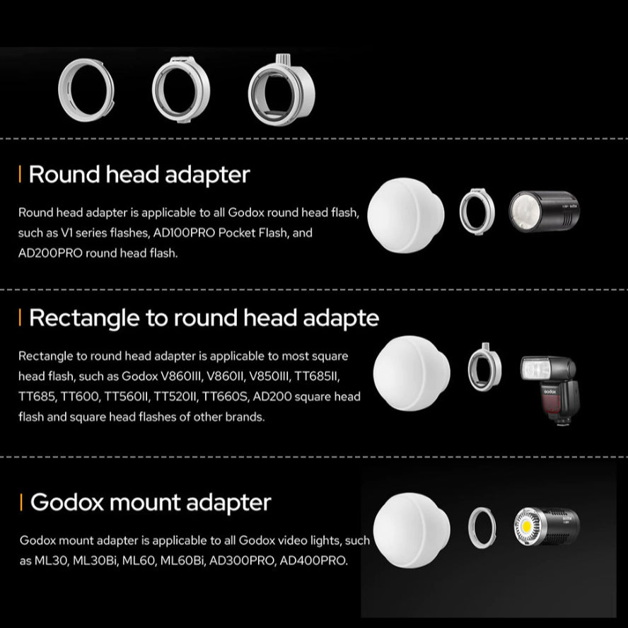 Godox Witstro AD200Pro with Godox Dome Diffuser Kit