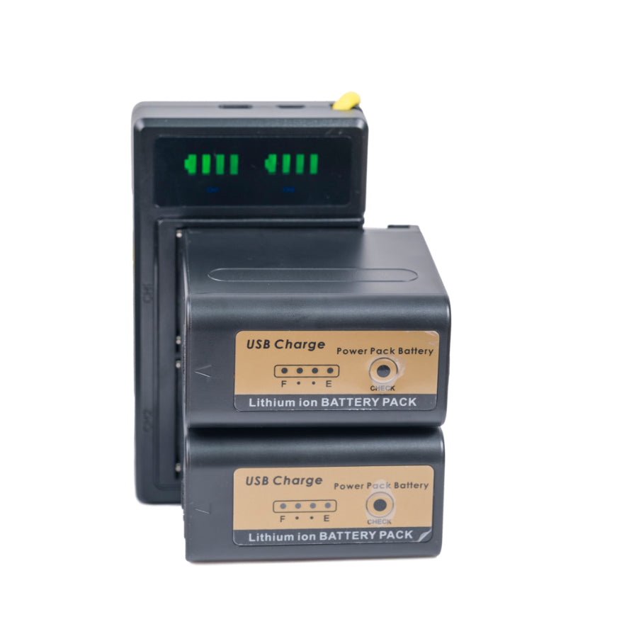 DuraPro 2 Battery with LED Dual Charger for Sony NP F930 F950 F770 F570 (with Micro USB cable) Kit