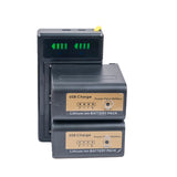 DuraPro 2 Battery with LED Dual Charger for Sony NP F930 F950 F770 F570 (with Micro USB cable) Kit