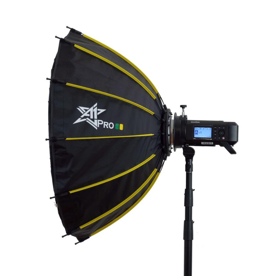 A1Pro 12K Round Shape Quick Open 85cm SoftBox with Grid & Bag (Bowens) - Arahan Photo