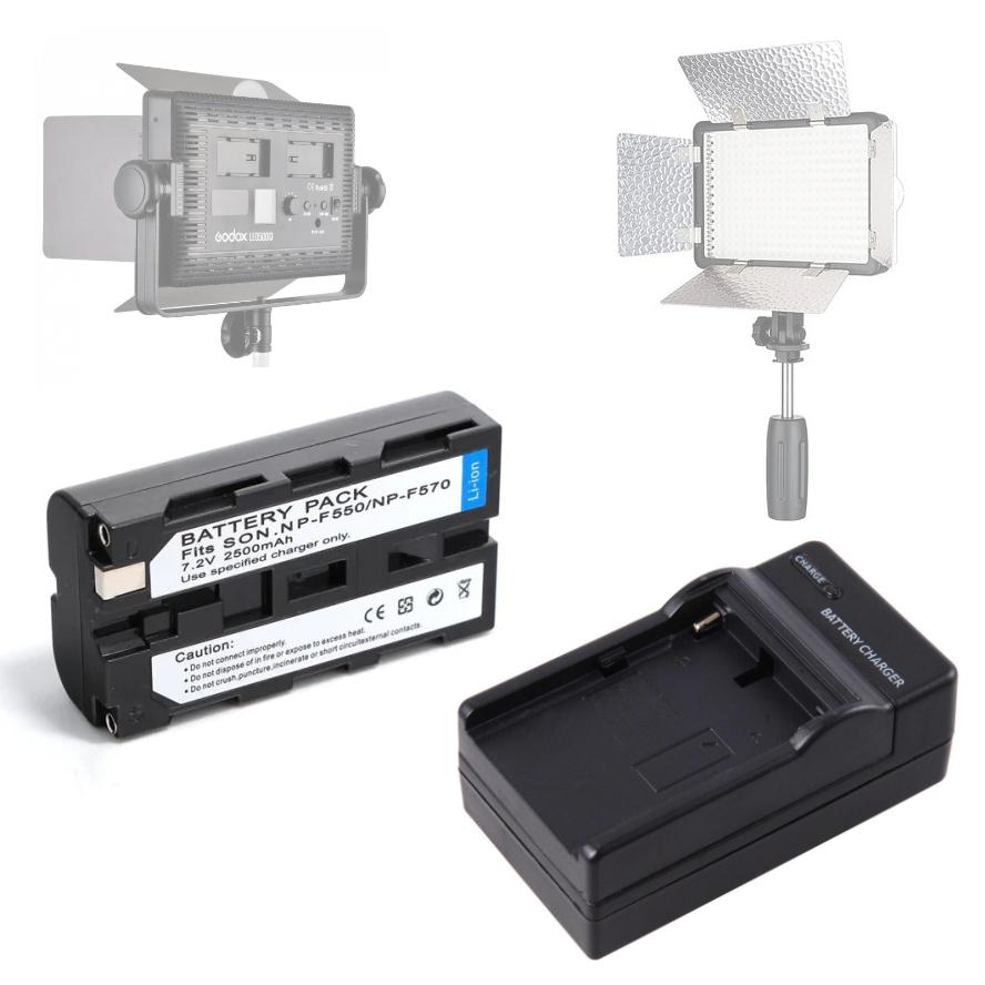Combo: 2 x NP-F550/F570 OEM Battery + Charger Set - Arahan Photo