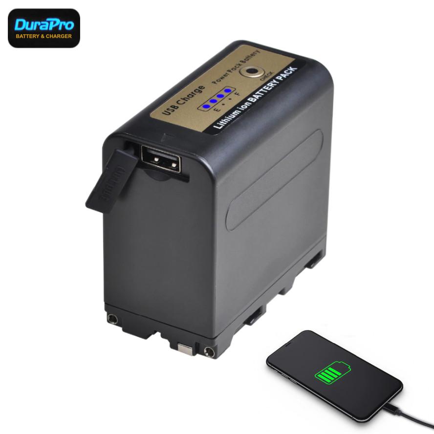 DuraPro 7800mAh NP-F960 NP-F970 Battery with USB Port and LED Power Indicator - Arahan Photo