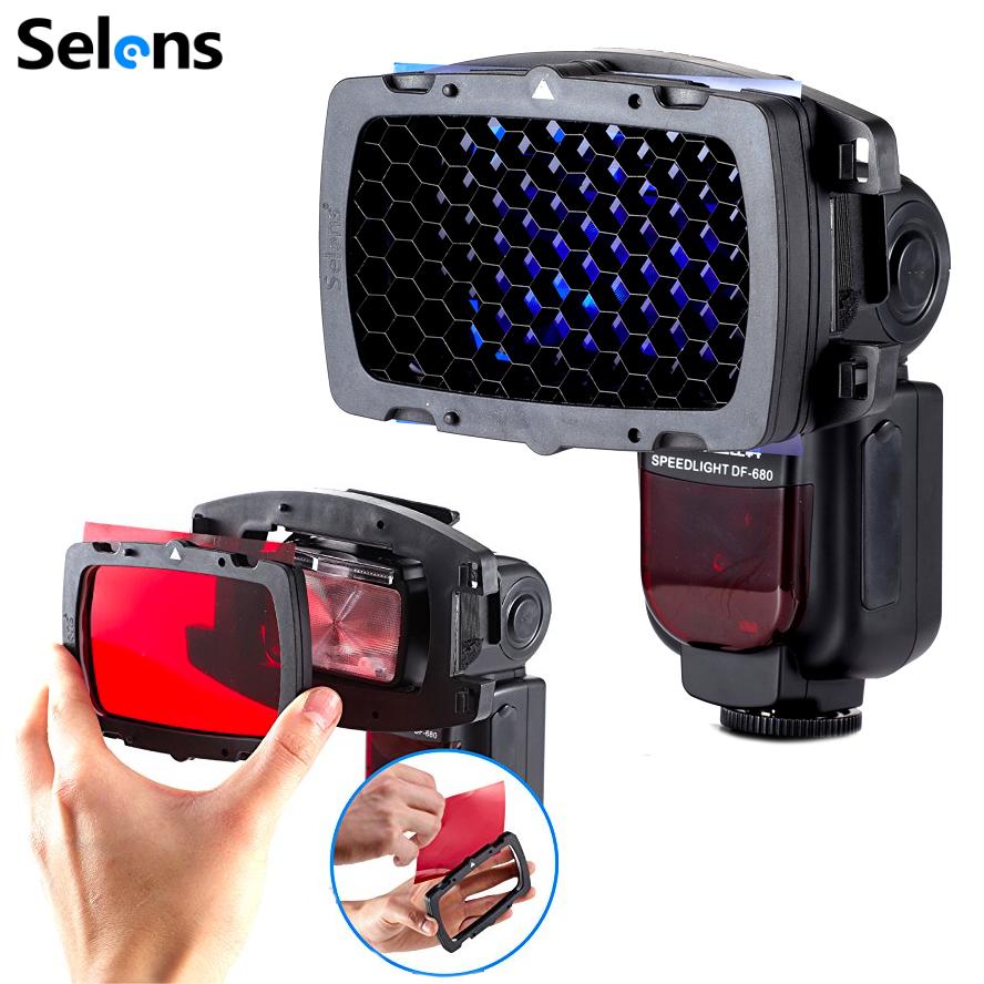 Selens Honeycomb Grid and Flash Color Gel Kit - Arahan Photo