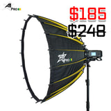 A1Pro 18K Quick Open 90cm Prime Parabolic SoftBox with Grid (Bowens)