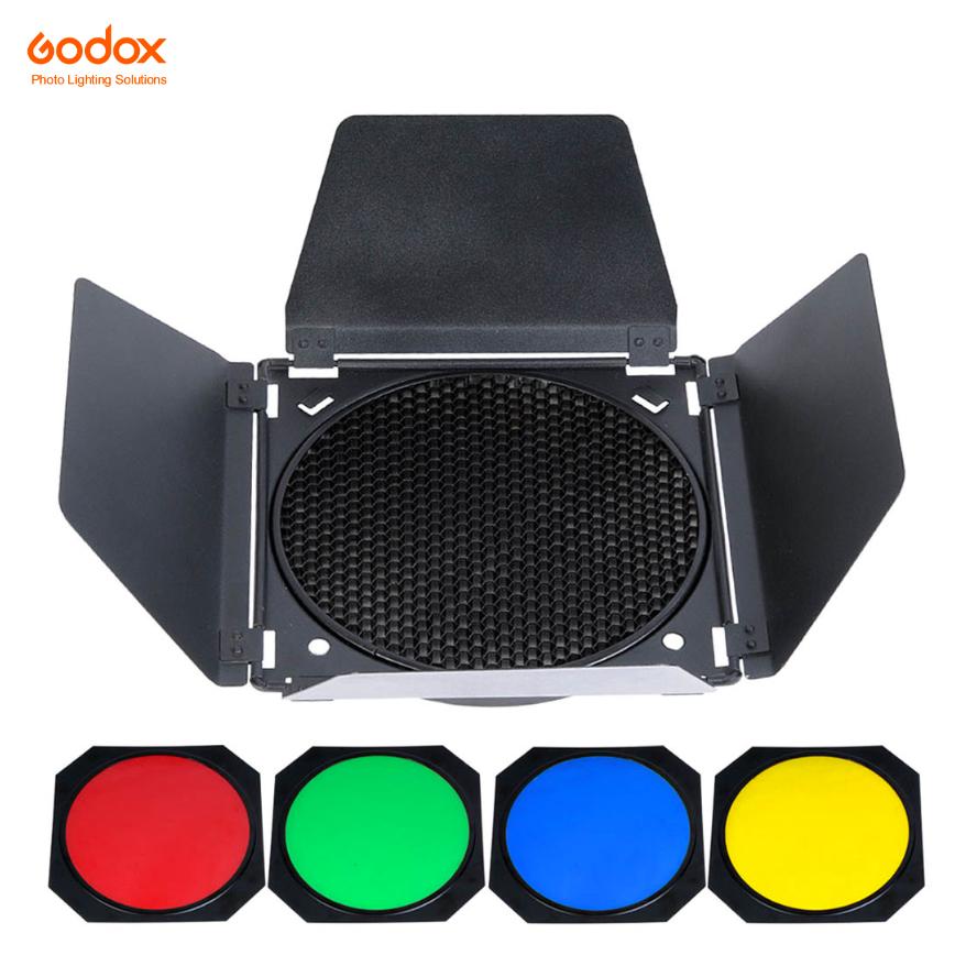 Godox BD-04 Honeycomb Grid/Barndoor/Color Gel System for 18cm Bowens Mount Reflector - Arahan Photo