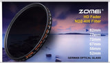 Zomei HD Glass Fader ND 2-400 Variable ND Screw-On Filter - Arahan Photo
